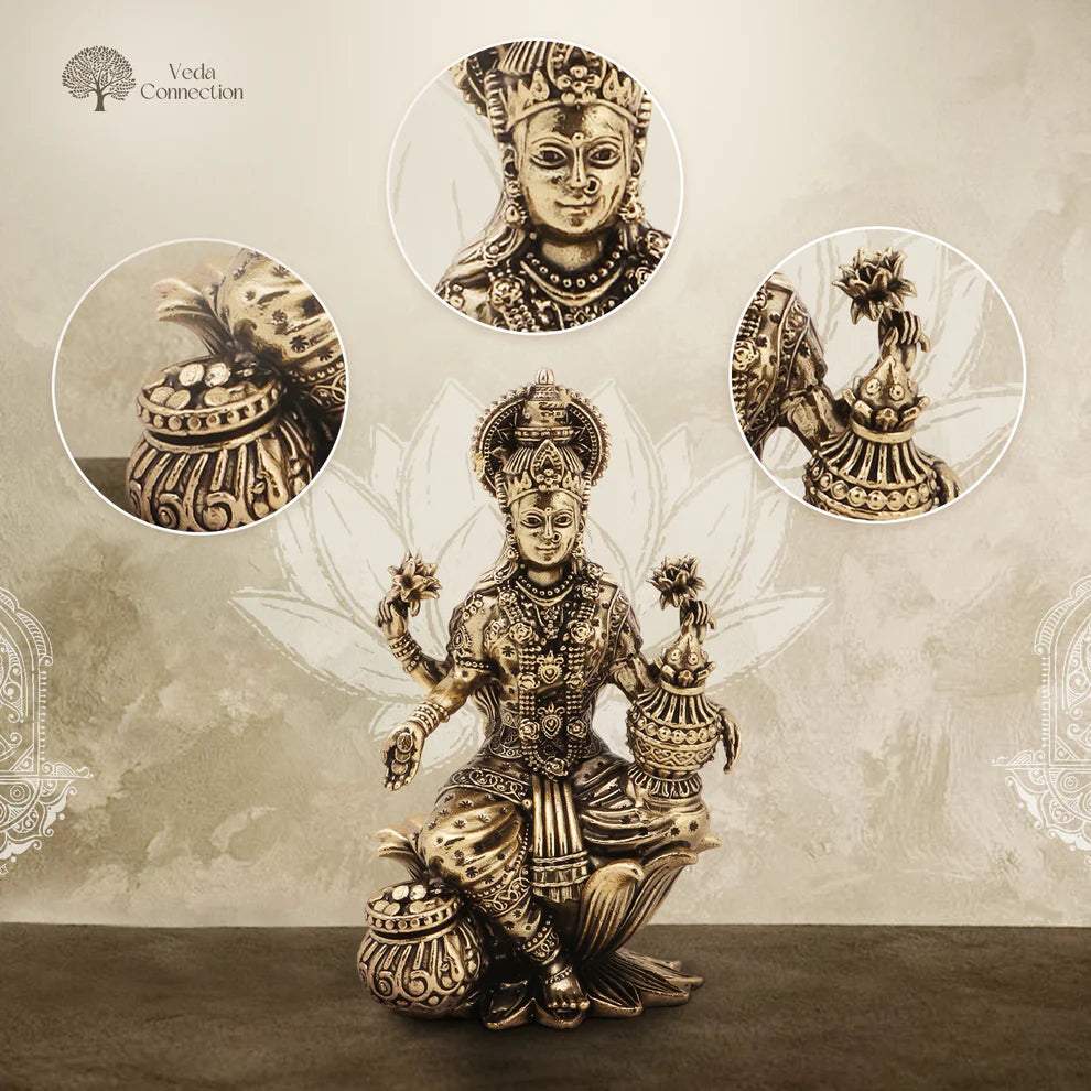 Brass Lakshmi Ji Idol | Wealth & Divine Grace for Home & Office