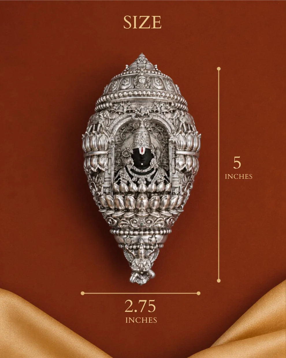 Tirupati Balaji Shankh – 999 Silver Plated
