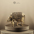 Brass Kamdhenu Cow with Calf Idol