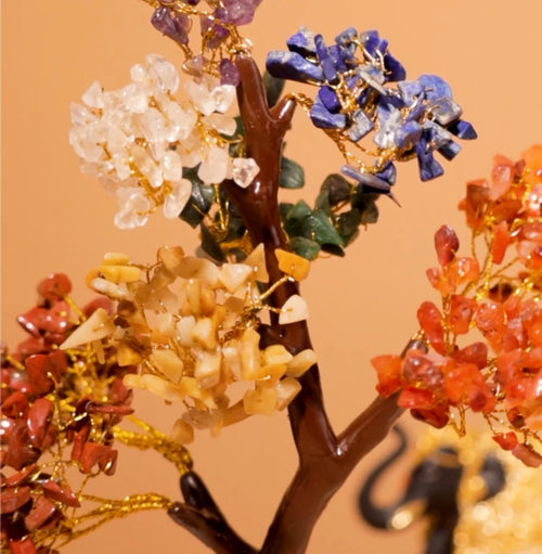 7 Chakra Crystal Tree Wood Base