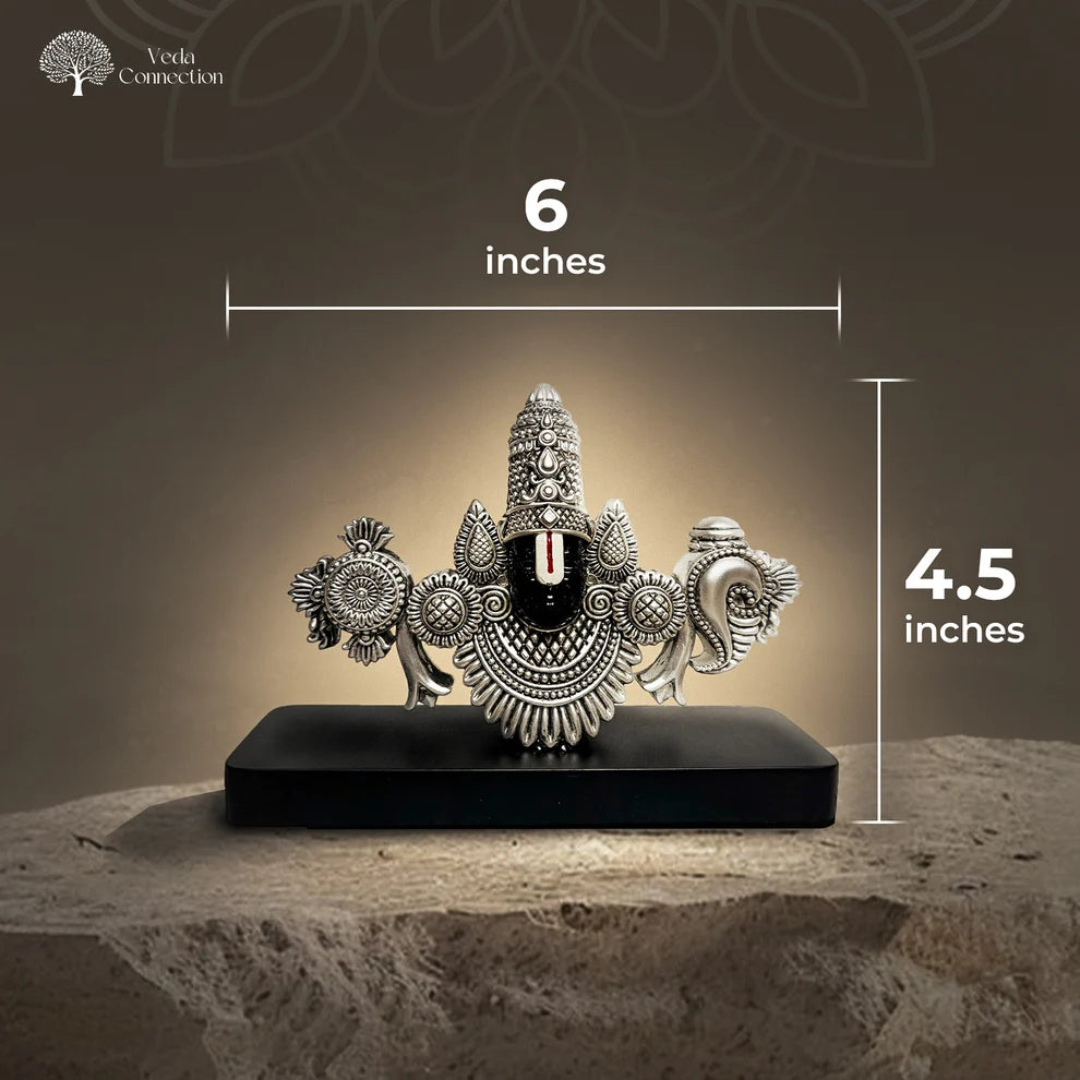 Balaji Face Idol – 999 Silver Plated | Perfect for Desk, Mandir & Car Dashboard