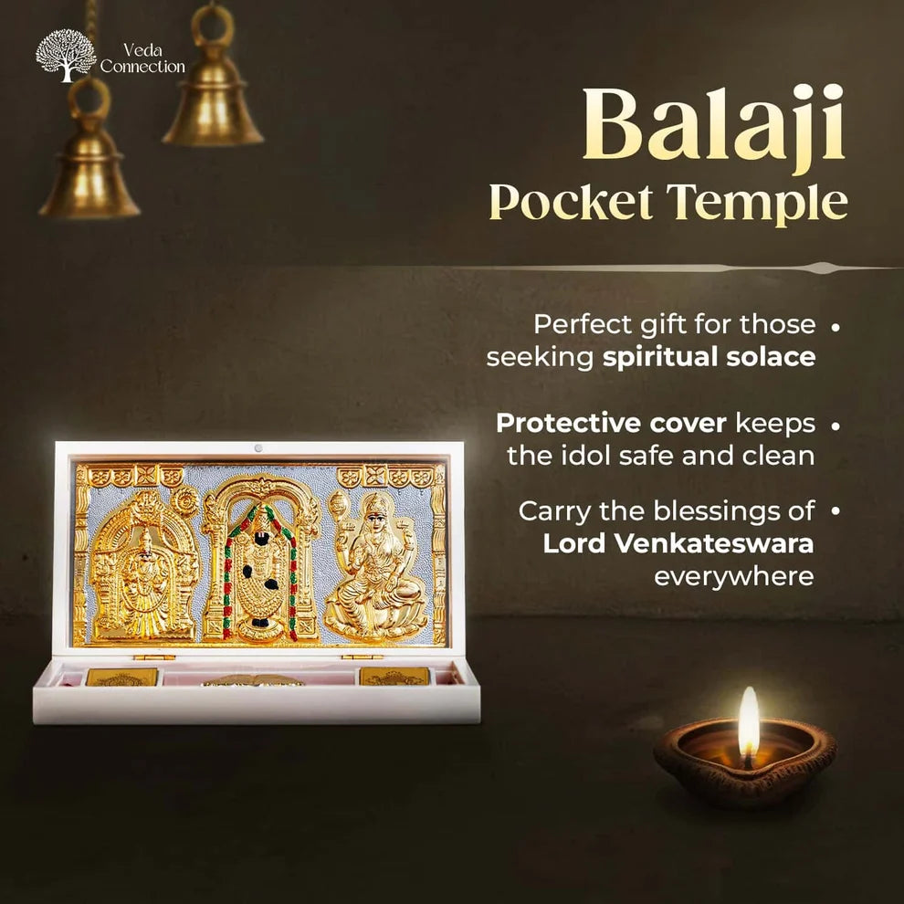 Balaji Pocket Temple Mandir 24 Karat Gold Plated
