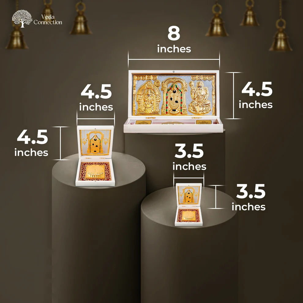 Balaji Pocket Temple Mandir 24 Karat Gold Plated