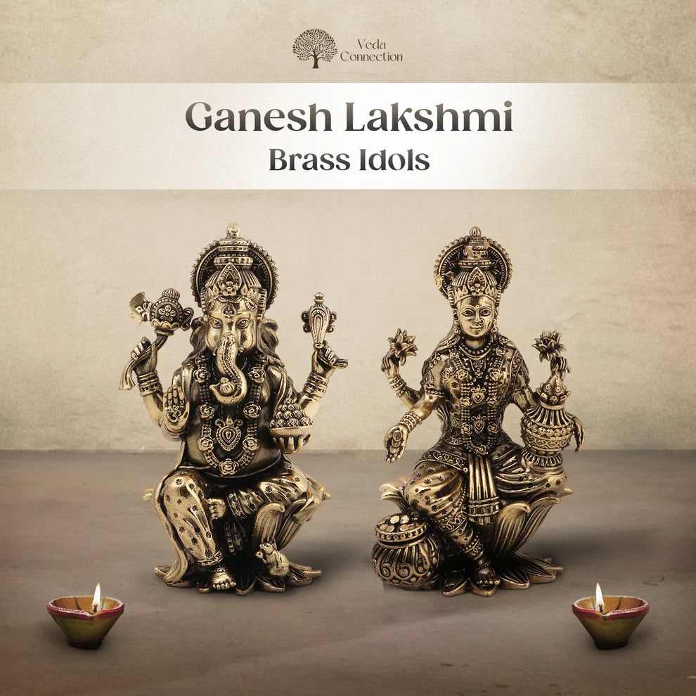 Brass Lakshmi Ji Idol | Wealth & Divine Grace for Home & Office