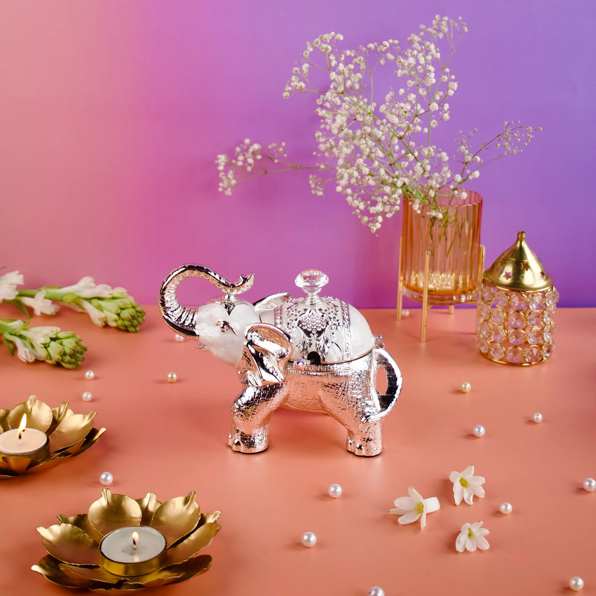 Royal Elephant Enamel Sugar Pot