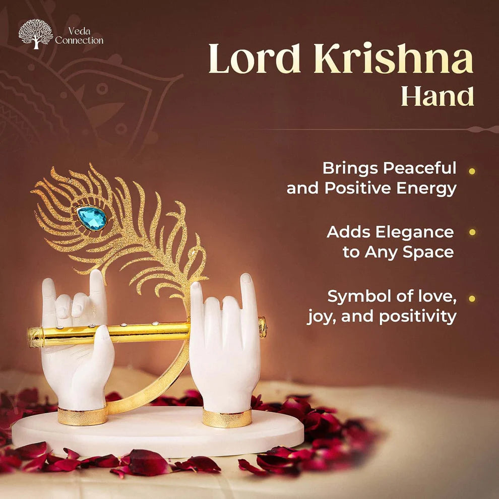 Lord Krishna Hand with Flute 24k Gold Plated